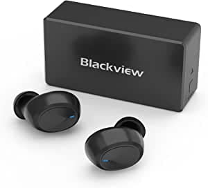 Blackview Auriculares Bluetooth AirBuds 2, auriculares inalámbricos, auriculares inalámbricos, cancelación de ruido, estéreo, 25H, sensores USB C/táctil, 4 micrófonos