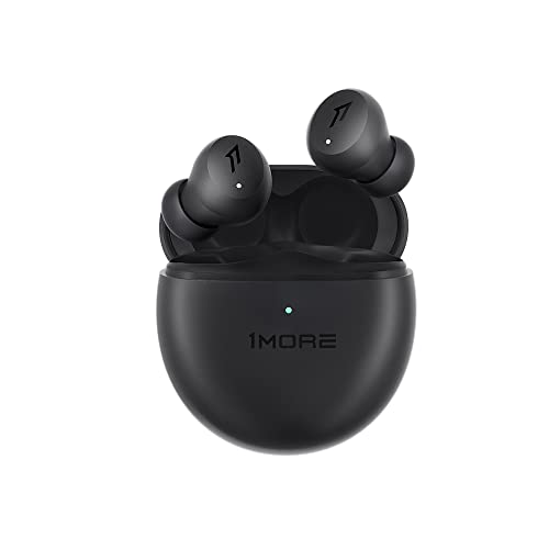 Auriculares intraurales 1MORE ComfoBuds con cancelación activa del ruido, auriculares intraurales con sonido estéreo, auriculares de diadema 5.2 con 4 micrófonos, carga inalámbrica, impermeable, Negro