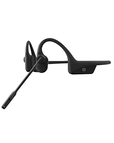 SHOKZ OpenComm Auriculares de conducción ósea, Auriculares inalámbricos Bluetooth 5.1 con Microfono 16 Horas de conversación, cómodo Auricular, comunicación Llamadas Trabajo