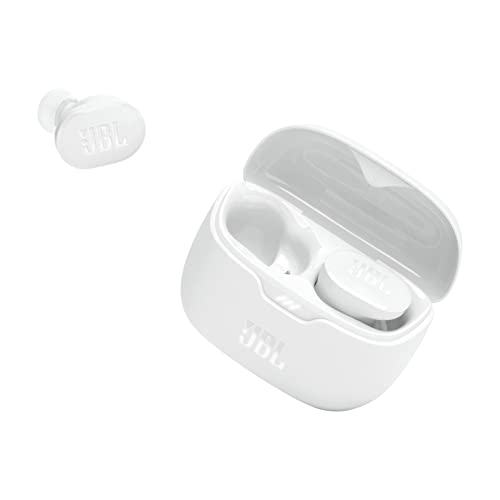 JBL Auriculares Tune Buds In-Ear, inalámbricos, Resistentes al Agua, cancelación de Ruido y tecnología de 4 micrófonos, con batería de hasta 48 Horas de duración, en Blanco