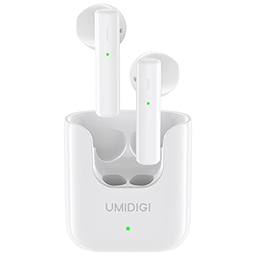 UMIDIGI Auriculares Inalámbricos, AirBuds U Auriculares Bluetooth 5.1, Auriculares Internos Control Táctil Wireless Earphones Deportivos Tiempo de Reproducción de 24h con Caja de Carga (Blanco)