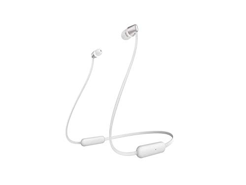 Sony WI-C310 Auriculares intraurales inalámbricos Bluetooth con micrófono/control remoto, plateado/blanco (renovado)