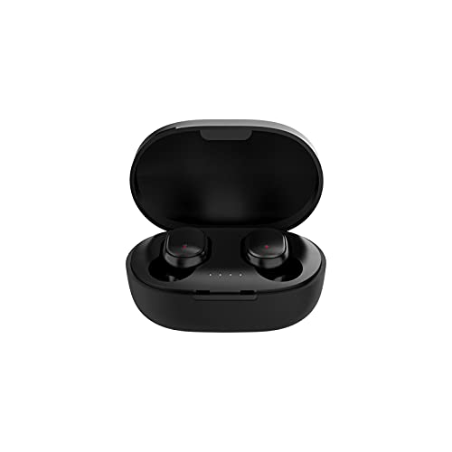 Auriculares inalámbricos N- Bluetooth 5.0 2023 con caja de carga portátil, color macarrón, auriculares a juego Wm100 (negro, talla única)