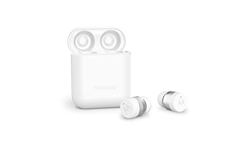 Motorola VerveBuds 120 - Auriculares Bluetooth True Wireless - Portátil, Cargador inalámbrico - 18 h - IPX5 Waterproof - Control táctil - Compatible con Alexa,Siri,Google - Blanco