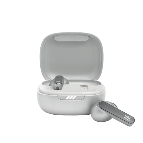 Auriculares JBL Live Pro 2 TWS, auriculares In Ear Bluetooth con cancelación de ruido, 40h de batería, 6 micrófonos, control táctil, resistentes al agua IPX5, Dual Connect & Sync, color plata