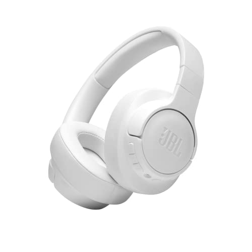 JBL T760BTNC Auriculares Over Ear inalámbricos con Bluetooth y cancelación de ruido activa, auriculares de diadema ligeros con batería de hasta 35 horas con BT+NC y cable extraíble, color blanco