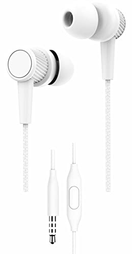 GMR Premium EA-6022 Auriculares Intrauditivos Estéreo con Cable y micrófono para Ordenador, teléfono, Samsung, Xiaomi, Estéreo, para Deporte, Jugadores, Música, Manos Libres, Jack 3,5, 120cm