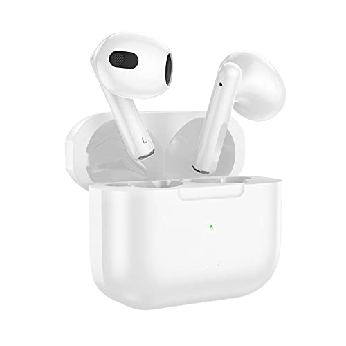 RIKOTY Auriculares Inalámbricos,Auriculares Bluetooth 5.3 HiFi Estéreo,Micrófono Incorporado, Control Táctil,IPX7 Impermeable Cascos Inalambricos para Deportes, Blanco