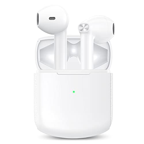 Godyse Auriculares Inalambricos Auriculares Bluetooth 5.1 Auriculares Inalámbricos Deportivos con Micrófono IPX5 Impermeable Control Estéreo para iPhone Huawei Xiaomi Samsung Blanco