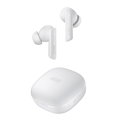 QCY Auriculares Inalambricos Bluetooth HT05, Auriculares Inalámbrico Cancelacion Ruido Activa con 6 Micro, In-Ear Auriculares Deportivos, 36H de Reproducción Cascos Inalambricos, Blanco