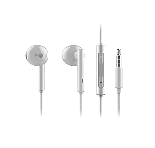 Auriculares Manos Libres Huawei, para dispositivos con entrada Mini Jack, compatible con Samsung, Huawei, Xiaomi, LG, Blanco