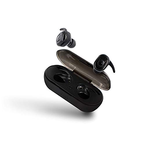 MOOOV 618310 - Auriculares inalámbricos Bluetooth 5.0, in-Ear, TWS, micrófono Integrado, Asistente Vocal, 5 Horas autonomía, con Estuche de Carga Negro