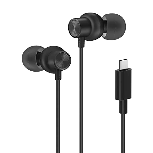 Auriculares USB C Tipo C In-Ear con micrófono Control Remoto de Volumen de Auriculares con Cable Compatible con Huawei Samsung Xiaomi Sony y más Dispositivos de Interfaz Tipo C