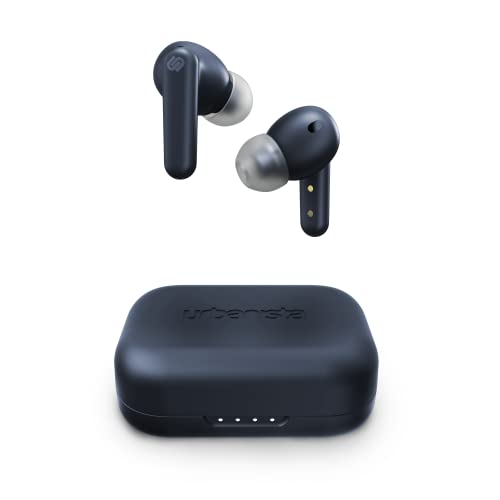 Urbanista Auriculares inalámbricos intraurales London con cancelación Activa de Ruido, 25 Horas de reproducción, Estuche de Carga inalámbrica, Bluetooth 5.0, Compatible para Android e iOS - Azul