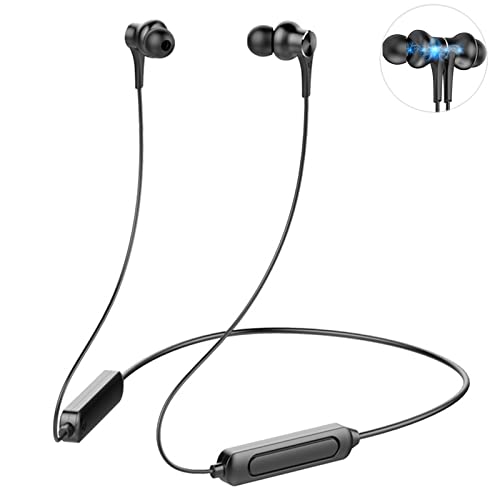 iTauyees Auriculares Inalambricos Deportivos, Auriculares Bluetooth 5.0 Inalámbricos Magnéticos, Bluetooth Auricular Banda Cuello para Samsung/Huawei (Negro)