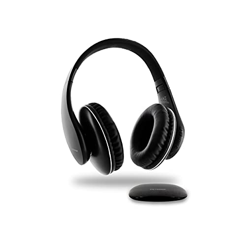 Metronic 480192 - Auriculares inalámbricos ópticos, estéreo recargables con transmisor para TV/PC/Radio/Teléfono/Tablet, conexión óptica, AUX 3.5mm, volumen integrado, autonomía hasta 10 horas