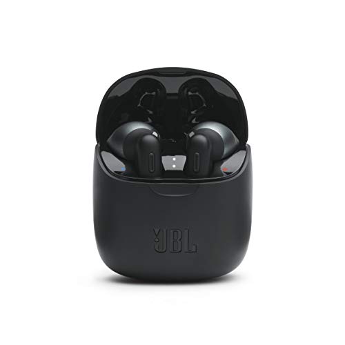 JBL Tune 225TWS Auriculares inalámbricos True - JBL Pure Bass Sound, Bluetooth, batería de 25H, conexión dual, asistente de voz nativa (negro)