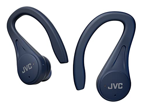 JVC VC Auriculares inalámbricos Deportivos, Ligeros y compactos, batería de Larga duración (hasta 30 Horas), Sonido con Controlador de imán de neodimio, Resistencia al Agua (IPX5), HAEC25TA (Azul)