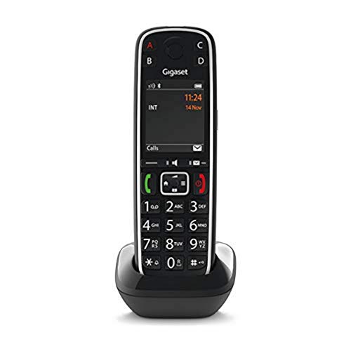 Gigaset E720HX - Auricular inalámbrico con teclas y pantalla a color retroiluminada y muchas funciones para la protección contra llamadas no deseadas - Negro, Este producto no es compatible en España