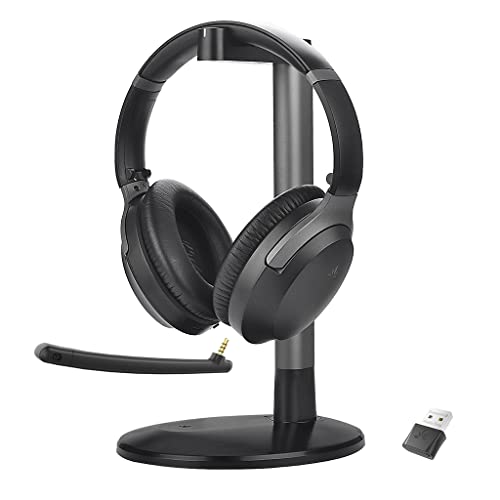 Avantree Aria 8090T Bluetooth 5.0 aptX HD Auriculares Cascos cancelación Activa Ruido micrófono, Adaptador USB, Dongle Soporte Llamadas música, inalámbricos sobre Oreja PC tfno Ordenador PS5 PS4