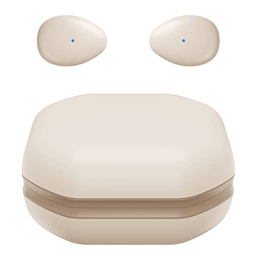 Mini Auriculares Inalámbricos Bluetooth, Semi In-Ear/Pequeños/Ligeros/Delgados para Dormir En El Lado/Trabajo/Fitness, Correr, Transmitir Música O Podcasts Desde Teléfonos iPhone/Android (Nude)