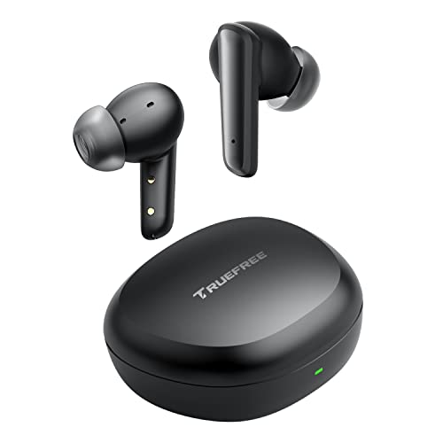 truefree T2 Auriculares inalámbricos Auriculares Bluetooth 5.3 con ENC y 4 micrófonos para Llamadas, Auriculares inalámbricos estéreo en la Oreja, 23 Horas de reproducción, Modo de Juego de 50ms