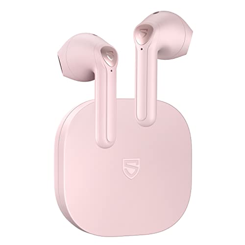 SoundPEATS TrueAir2 Auriculares Inalambricos, Auriculares Bluetooth 5.2 Qualcomm3040 aptX TrueWireless Mirroring, 4-Micrófonos Cancelación de Ruido CVC Llamadas Alaras, Diseño Semi-in-Ear, 25 Horas