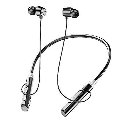 iTauyees Auriculares Inalambricos Deportivos, Auriculares Bluetooth 5.1 en el oido HiFi Estéreo, Bluetooth Auricular Banda Cuello para Samsung/Huawei (Negro)