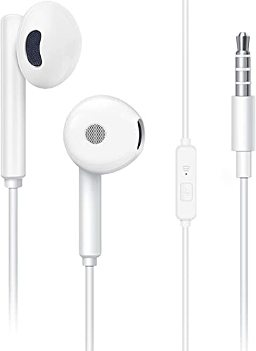 Auriculares con Cable, Cascos con Cable con Microfono y Control de Volumen Auriculares In Ear Compatible con iPhone, Galaxy, Sony, Huawei, Xiaomi, MP3 y Todos los Deportivos de Auriculares de 3,5 mm