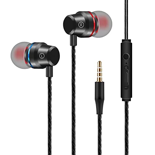 Auriculares con Cable, Cascos con Cable con Microfono y Control de Volumen Auriculares In Ear Compatible con iPhone, Galaxy, Sony, Huawei, Xiaomi, MP3 y Todos los Deportivos de Auriculares de 3,5 mm