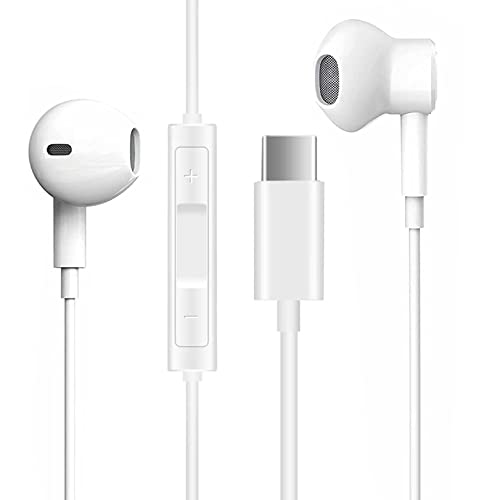 Auriculares USB C, Auriculares USB Tipo C con Audio Estéreo, Micrófono Control Remoto de Volumen, Compatibles con Huawei P40/P30/Mate 40/30, Samsung, Google Pixel, OnePlus y más