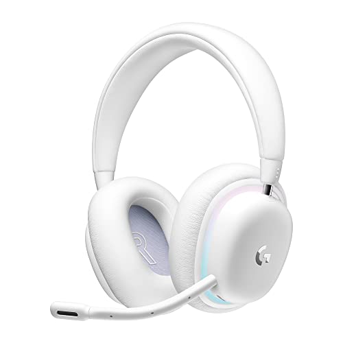 Logitech G G735 Auriculares Inalámbricos Gaming, LIGHTSYNC RGB Personalizable, LIGHTSPEED, Bluetooth, Conector 3,5 MM Aux. Para PC, Móvil, Micrófono Desmontable - Blanco Niebla