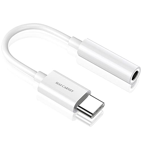 MAS CARNEY │ Adaptador USB de Tipo C a AUX Hembra de 3,5 mm, Conector para Auriculares Compatible con Samsung Huawei OPPO Vivo Google Pixel iPad Pro MacBook