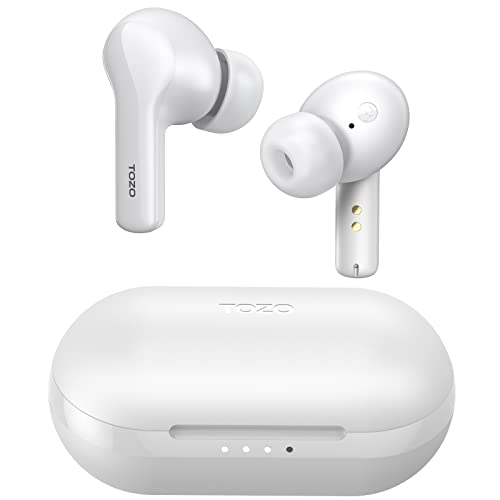 TOZO A2 Auriculares Inalámbricos Bluetooth 5.3 en el oído Auriculares livianos Micrófono Incorporado, Cascos Inalambricos Bluetooth Sonido Premium Auriculares de conexión de Larga Distancia (Blanco)