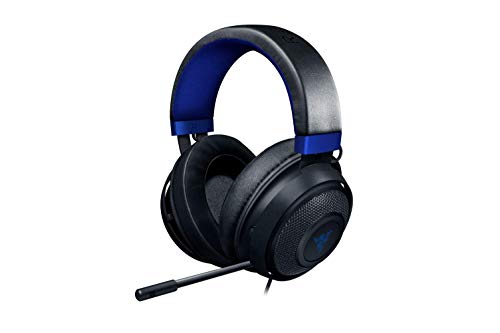 Razer Kraken para Consolas Auriculares Gaming con Cable, Compatible con PC, PS4, Xbox One, Nintendo Switch con controlador de 50 mm, micrófono retráctil y almohadillas de gel, Color Azul y Negro