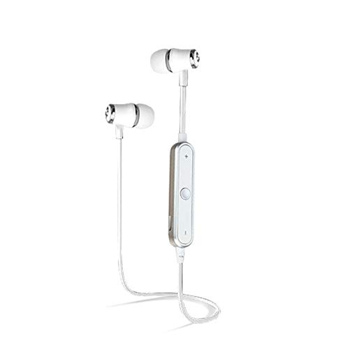 Shot Case Auriculares Bluetooth con Anillo para Samsung Galaxy A50 inalámbricos, Mando a Distancia, Sonido Manos Libres, Color Blanco