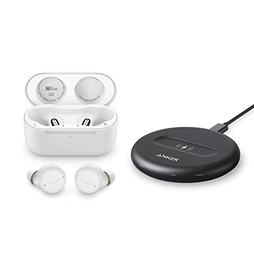 Echo Buds (2.ª generación) | Auriculares inalámbricos con cancelación activa de ruido y Alexa | Estuche cargador inalámbrico de color blanco + base de carga inalámbrica PowerWave de 5 W