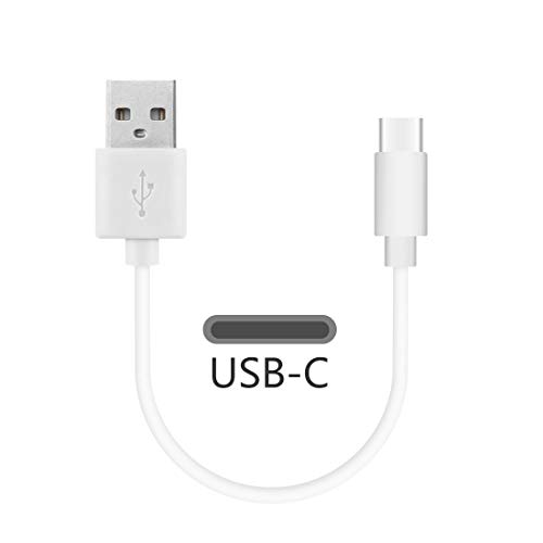 Geekria USB-C Charger Cable for Sony WF-1000XM3 WF-SP900, Samsung Galaxy Buds, Gear IconX, Jabra Elite 75t, JayBird Vista and More Type-C Charging Port True Wireless Earbuds (White 1FT)