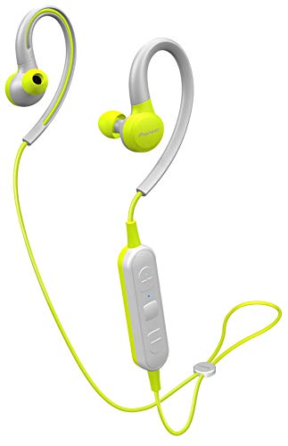 Pioneer SE-E6BT(Y) Auriculares deportivos inalámbricos in-ear (6 horas de reproducción, Bluetooth, IPX4, Pioneer Notification App), amarillo