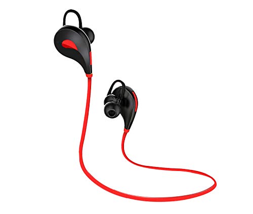 Auriculares Bluetooth Deportivos para Samsung Galaxy S10+ Smartphone inalámbricos con botón Sonido, Manos Libres intraurales universales (Rojo)