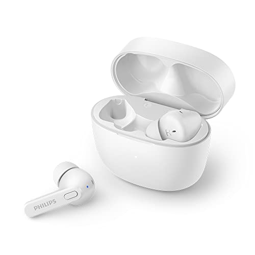 Philips Auriculares Bluetooth con Micrófono/Resistentes a Salpicaduras y Sudor, 18h de Reproducción, Ajuste Cómodo/Auriculares Inalámbricos/Earbuds Philips TAT2206WT/00