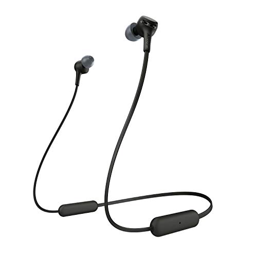 Sony WIXB400 - Auriculares inalámbricos de botón (Bluetooth, Extra Bass, 15h de batería, Tapones magnéticos para Transporte fácil, Llamadas Manos Libres, óptimo para Trabajar en casa), Negro