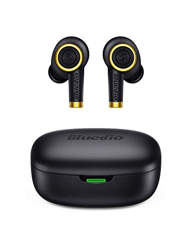 Bluedio Auriculares Bluetooth, P(Particle) Auriculares Inalámbricos Bluetooth 5.0 Mini Twins Estéreo In-Ear con Caja de Carga Portátil, Auriculares Manos Libres para iOS/Android/Deportivos/Trabajo