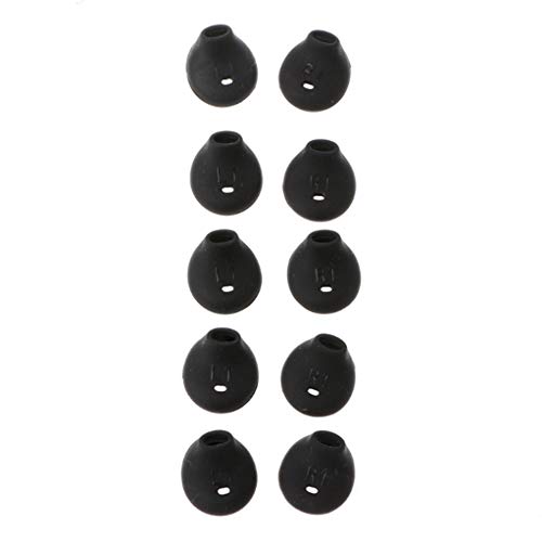 Yushu 10 unids/lote almohadillas de silicona suave, orejeras compatibles con SONY para WI-SP500 auriculares intrauditivos, reemplazo de tapones de silicona flexibles y extraíbles, negro