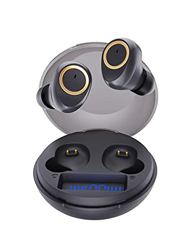 Auriculares Bluetooth, Bluedio D3 Auriculares Inalámbricos, Cascos Inhalabricos con Estuche de Carga Pantalla de Batería, Control Táctil, Auriculares Bluetooth 5.1 para Deporte, Trabajo, Viajes