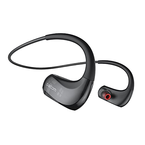 DACOM Auriculares Inalámbricos, Auriculares Deportivos con cancelación de Ruido IPX7 Auriculares con Banda para el Cuello Impermeables 20 Horas In-Ear Auriculares Deportivos Bluetooth Negro