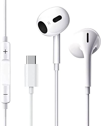 Auriculares USB C, Auriculares Tipo C con microfono Control Remoto de Volumen, Auriculares con Cable para Huawei Samsung Xiaomi Sony Google iPad y más Dispositivos de Interfaz Tipo C