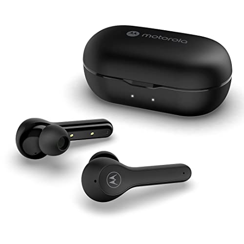 Motorola Sound Moto Buds 085 - Auriculares Inalámbricos, Auriculares Intrauditivos, 15 Horas de Uso, Cargador Compacto, Resistente al Agua y al Sudor, Control Táctil y por Voz, Negro