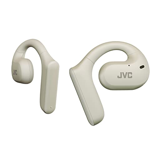 JVC Auriculares Inalámbricos Bluetooth 5.1 para Casa, Oficina y Otros Interiores - Diseño Abierto, Doble Micro, Resistencia al Agua IPX4 y 17 Horas de Batería - HA-NP35T-W, Blanco