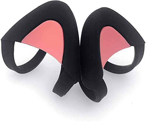 sciuU Kitty Ears para Auriculares, Orejas de Silicona de Gato Decoración Linda, Compatible con Headset HypreX Cloud/Cloud II/Cloud Flight etc, instalación con Correas de Fijación Ajustables, Negro